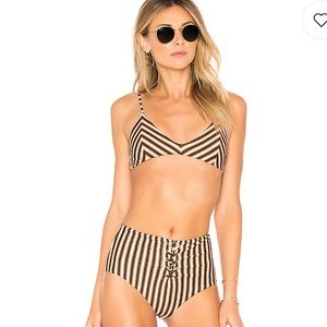 Amuse Society “Chantal” bikini top bronze stripe